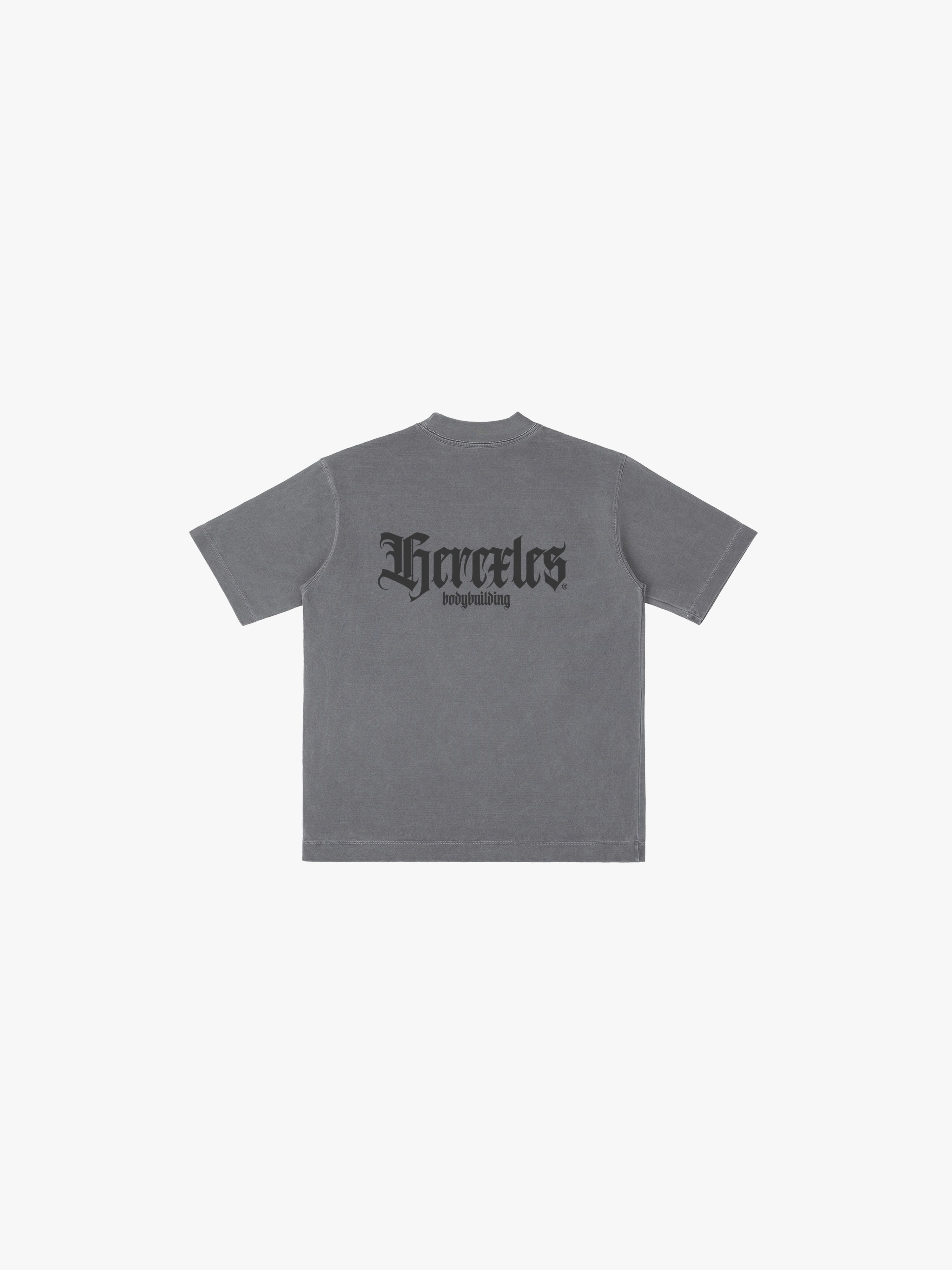 HERCXLES Bodybuilding Vintage T-Shirt in Vintage Grey - back flat lay